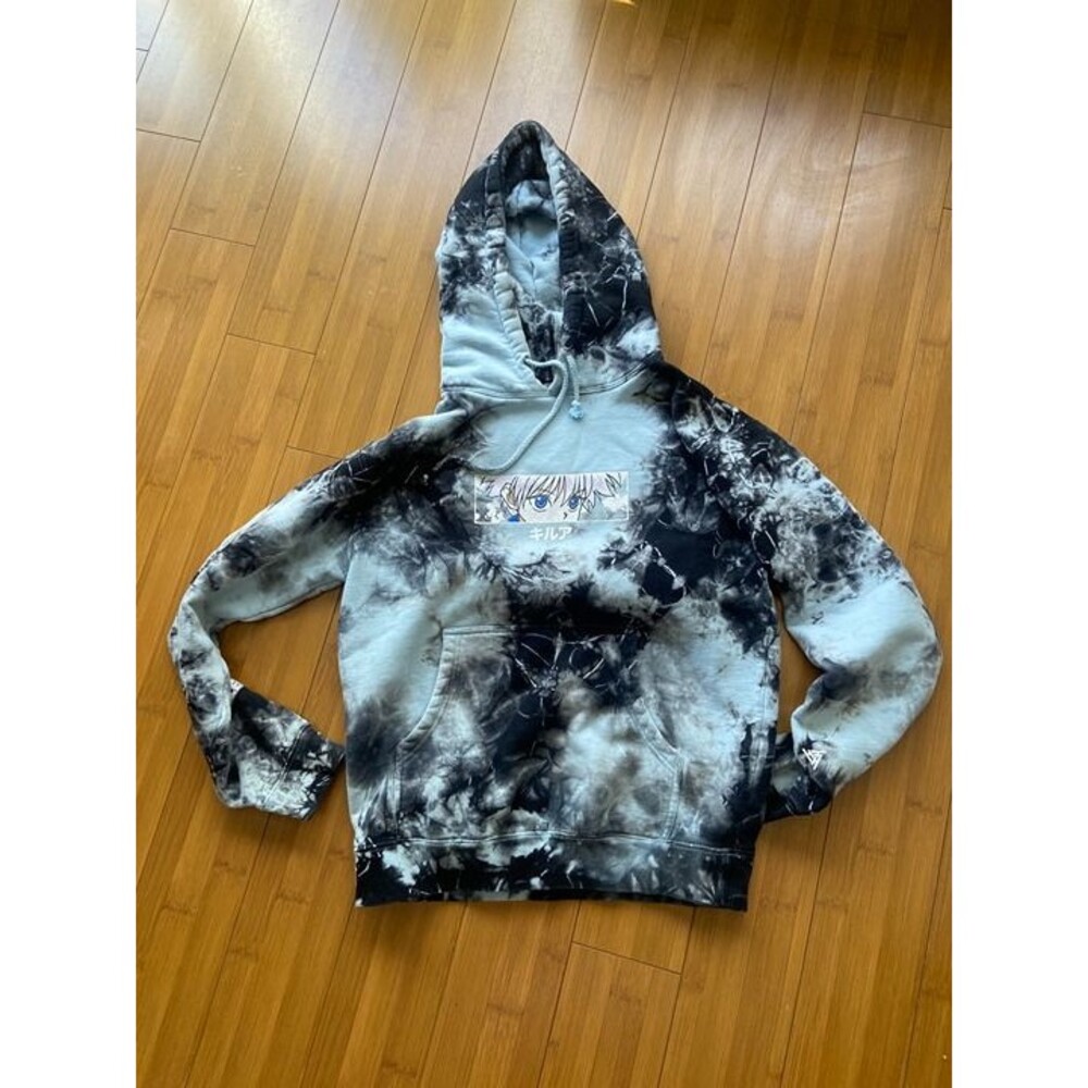 Hunter x Hunter Hypland Anime Killua Eye Box Logo Sweatshirt Hoodie Sz Small